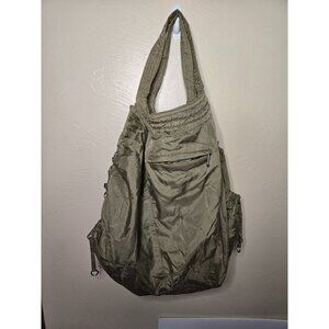 Osklen Large Nylon Gray Hobo Bag Adjustable Pockets Carry-All Packable Brazilian